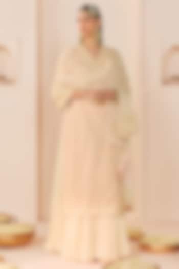 Carnation Pink Pure Cotton Crushed Skirt Set by Sheetal Batra at Pernia's Pop Up Shop