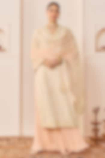 Daisy Ivory Pure Cotton Crushed Skirt Set by Sheetal Batra at Pernia's Pop Up Shop