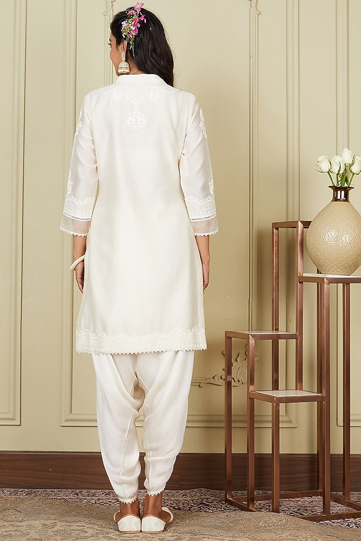 Ivory Pure Chanderi Silk Kurta Set by Sheetal Batra at Pernia's Pop Up Shop