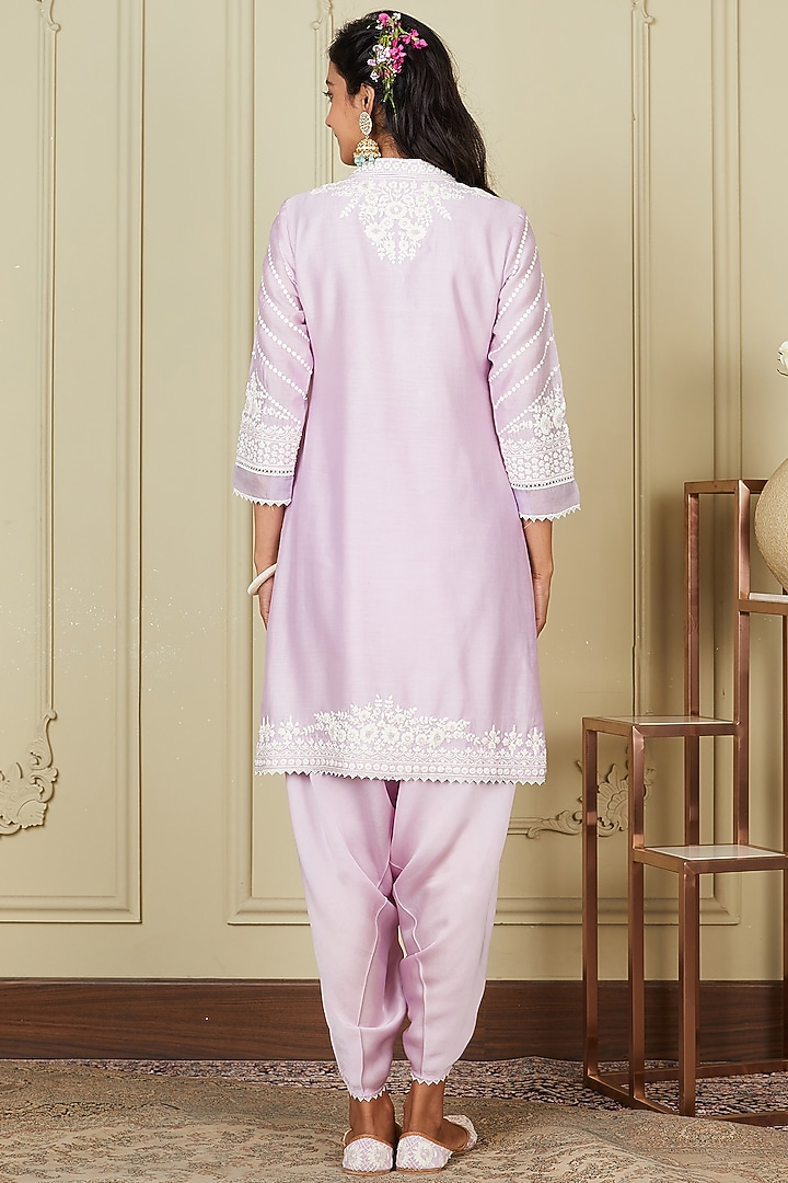 Light Purple Chanderi Silk Kurta Set by Sheetal Batra at Pernia's Pop Up Shop