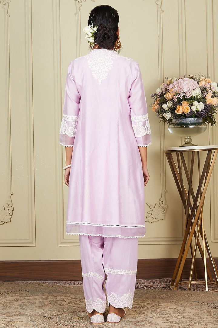 Periwinkle A-line Short Kurta Set by Sheetal Batra at Pernia's Pop Up Shop
