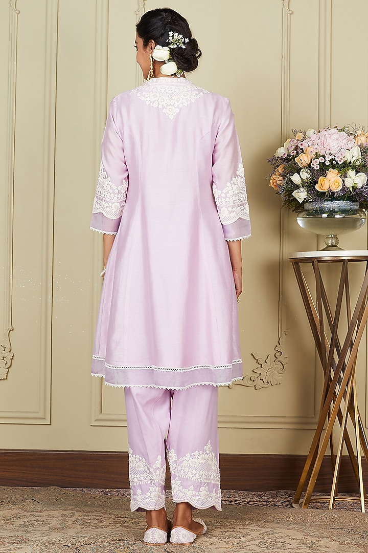 Periwinkle A-line Short Kurta Set by Sheetal Batra at Pernia's Pop Up Shop