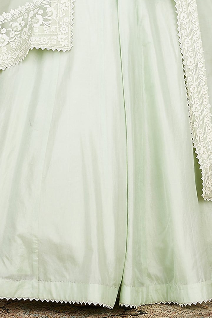 Frosty Green Embroidered Wedding Lehenga Set by Sheetal Batra at Pernia's Pop Up Shop