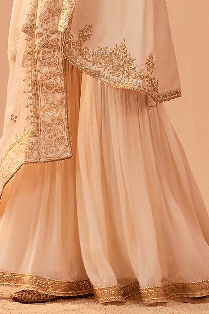 Daisy Ivory Georgette Gharara Set by Sheetal Batra at Pernia's Pop Up Shop