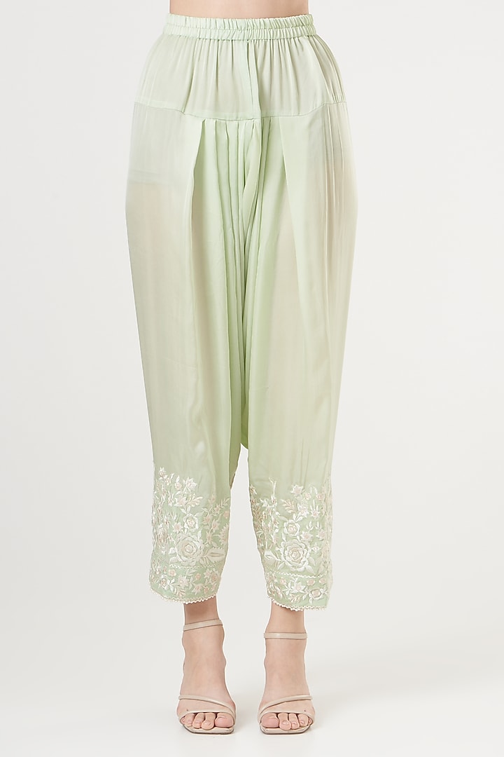 Mint Green Embroidered Kurta Set by Sheetal Batra at Pernia's Pop Up Shop