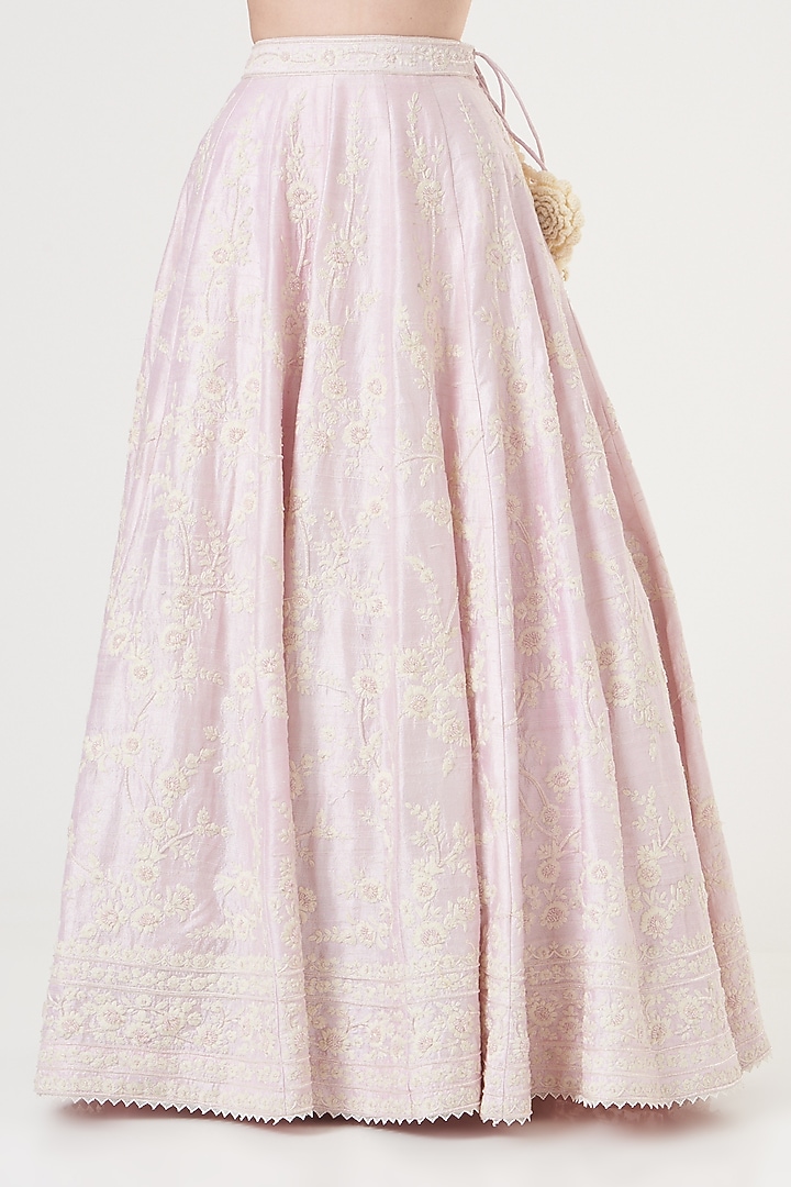 Blush Pink Embroidered Lehenga Set by Sheetal Batra at Pernia's Pop Up Shop