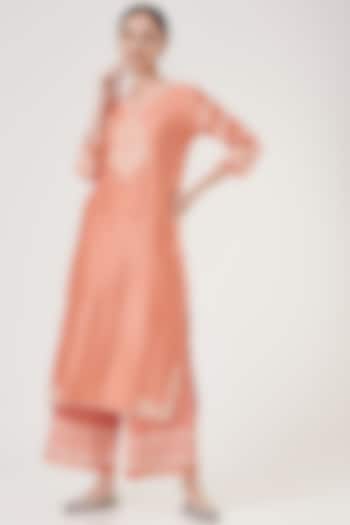 Sky Blue Princess-Cut Kurta Set by Sheetal Batra at Pernia's Pop Up Shop