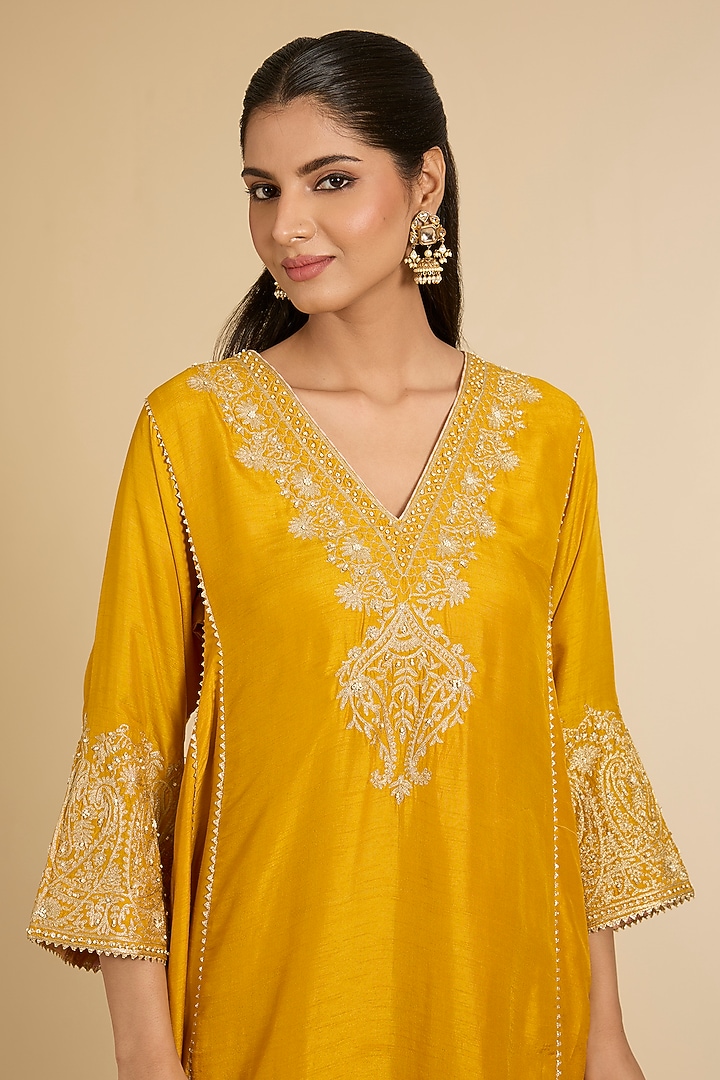 Mustard Upada Silk Kurta Set by Sheetal Batra at Pernia's Pop Up Shop