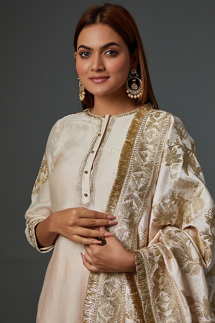 Blush Pink Georgette Gharara Set by Sheetal Batra at Pernia's Pop Up Shop