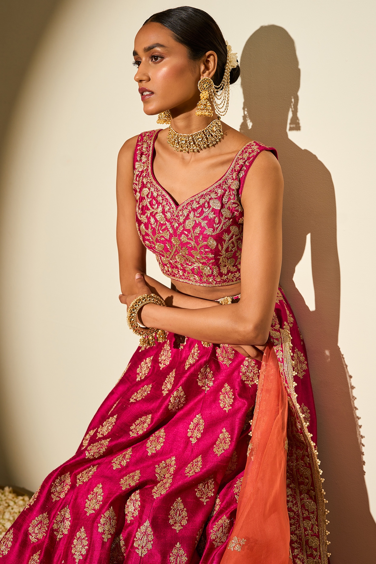 Antique Mauve & Hot Pink Rajwadi Silk Printed With Mirror & Aari Work  Lehenga Choli at Rs 16978.00 | सिल्क लहंगा - Nrivogue, Surat | ID:  2852503150855