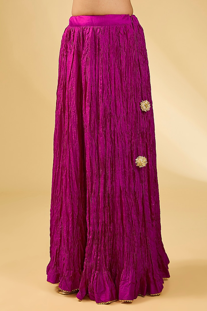 Pink Pure Silk Chanderi Zardosi Embroidered Straight Kurta Set by Sheetal Batra at Pernia's Pop Up Shop
