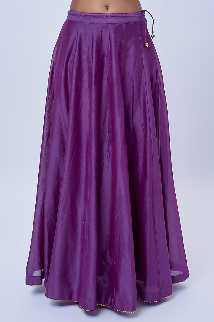 Purple Pure Silk Chanderi Zardosi Hand Embroidered Wedding Anarkali Set by Sheetal Batra at Pernia's Pop Up Shop