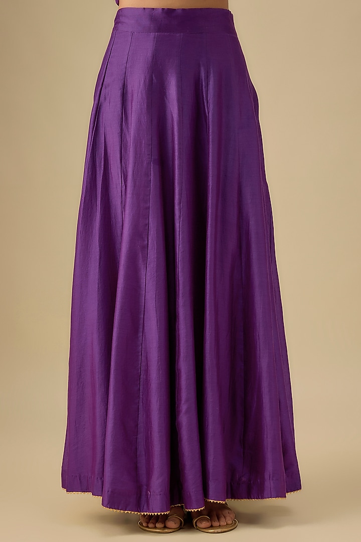 Purple Pure Silk Chanderi Dabka Zardosi Embroidered Kalidar Anarkali Set by Sheetal Batra at Pernia's Pop Up Shop