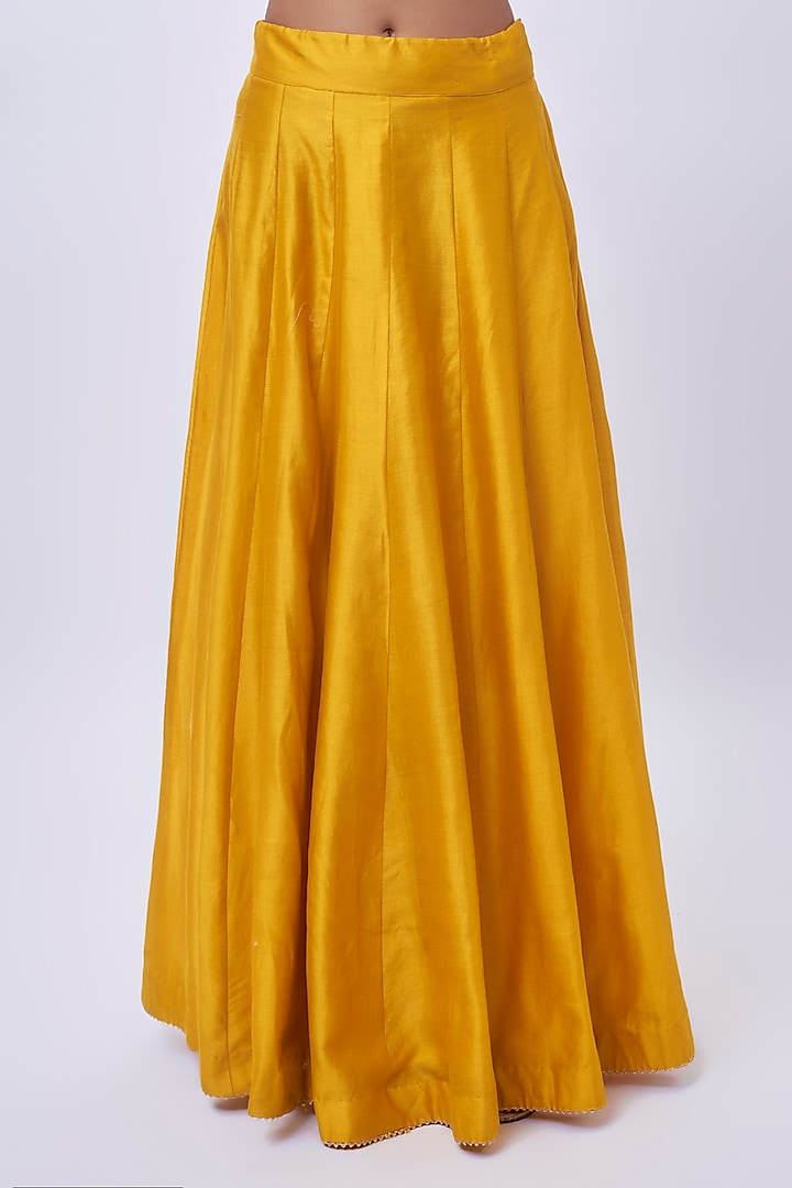 Yellow Pure Silk Chanderi Zardosi Hand Embroidered Wedding Anarkali Set by Sheetal Batra at Pernia's Pop Up Shop