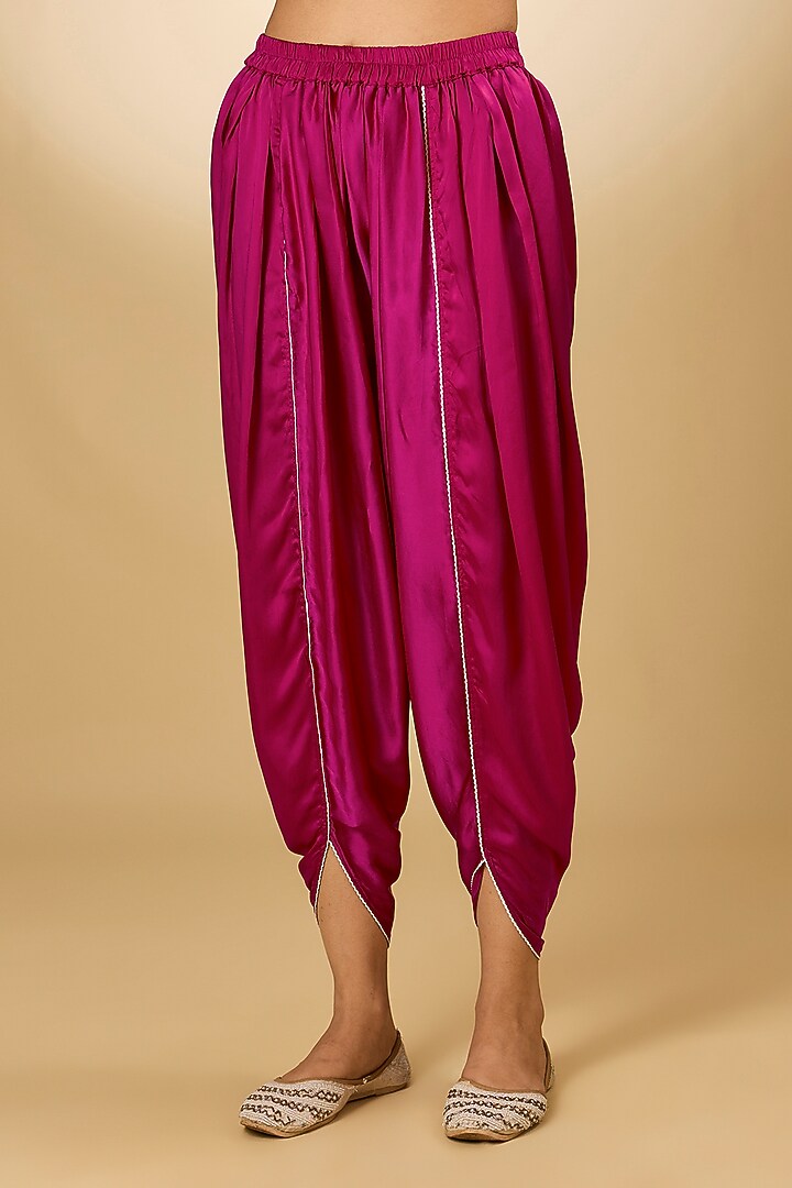 Pink Pure Silk Chanderi Parsi Gara Embroidered Kurta Set by Sheetal Batra at Pernia's Pop Up Shop