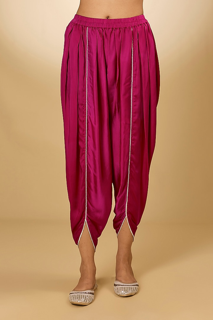 Pink Pure Silk Chanderi Parsi Gara Embroidered Kurta Set by Sheetal Batra at Pernia's Pop Up Shop