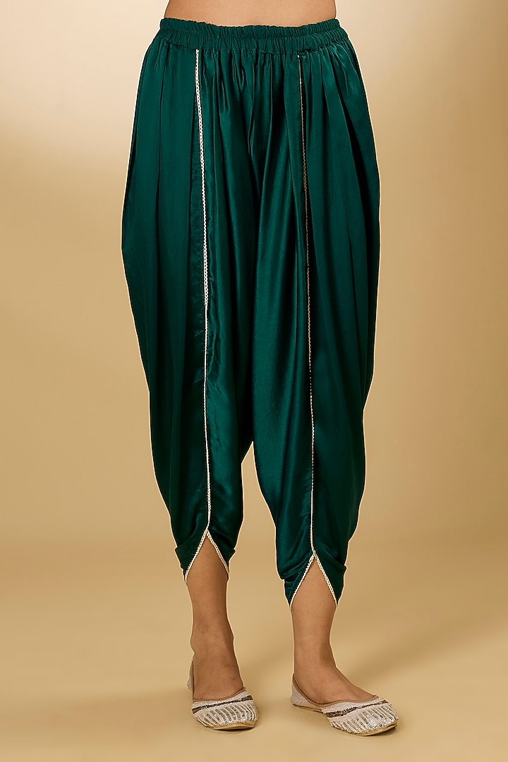 Green Pure Silk Chanderi Parsi Gara Embroidered Kurta Set by Sheetal Batra at Pernia's Pop Up Shop