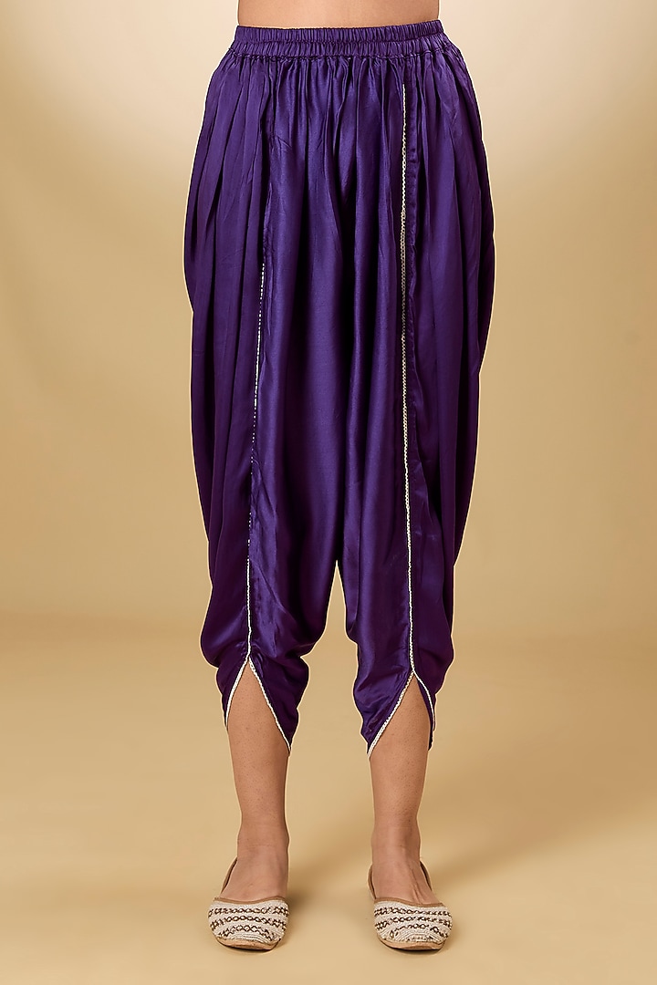 Purple Pure Silk Chanderi Parsi Gara Embroidered Kurta Set by Sheetal Batra at Pernia's Pop Up Shop