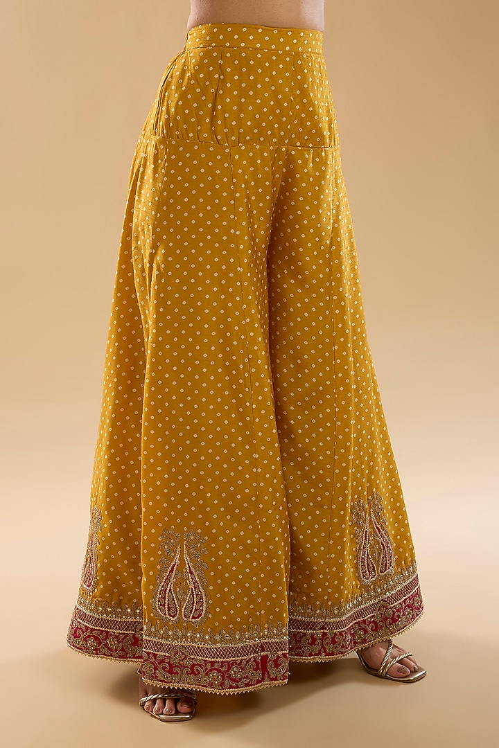 Mustard Upada Silk Wedding Sharara Set by Sheetal Batra at Pernia's Pop Up Shop