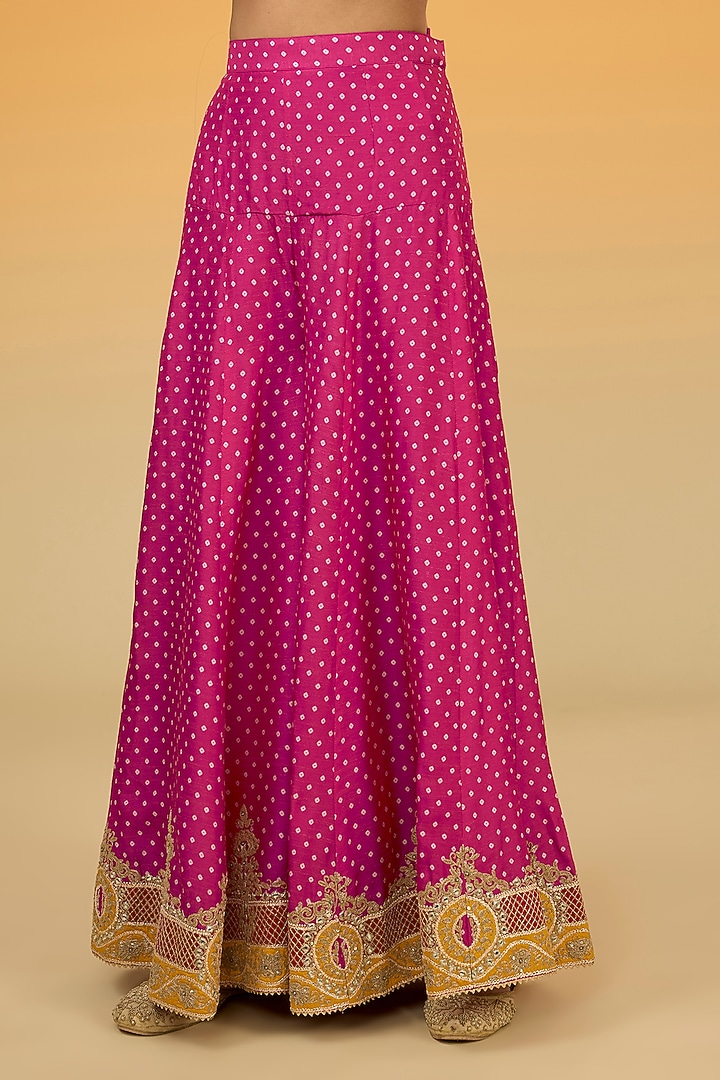 Pink Upada Silk Kashmiri Tilla Hand Embroidered Wedding Sharara Set by Sheetal Batra at Pernia's Pop Up Shop
