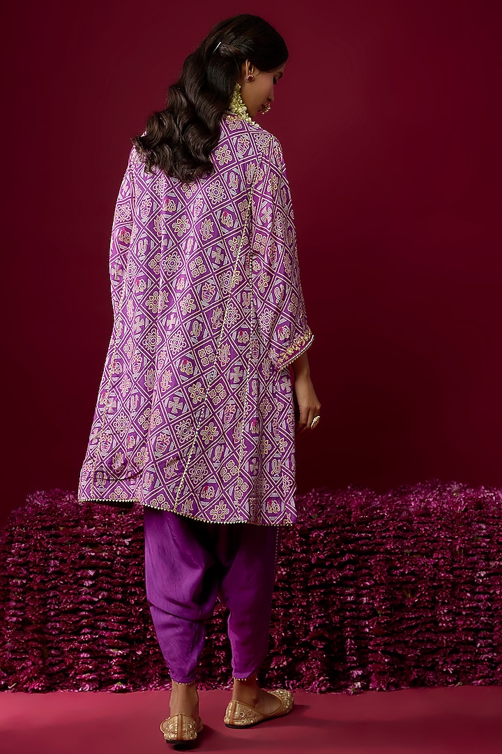 Purple Upada Silk Tilla Embroidered Kurta Set by Sheetal Batra at Pernia's Pop Up Shop