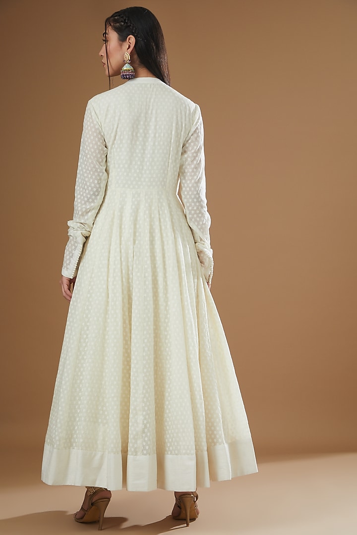 White Brasso Wedding Anarkali Set by Sheetal Batra at Pernia's Pop Up Shop
