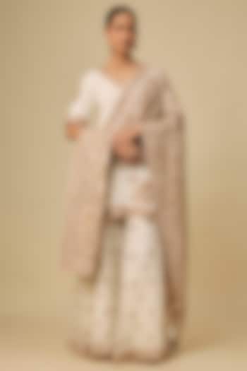 Ivory Silk Organza Bridal Sharara Set by Sheetal Batra at Pernia's Pop Up Shop