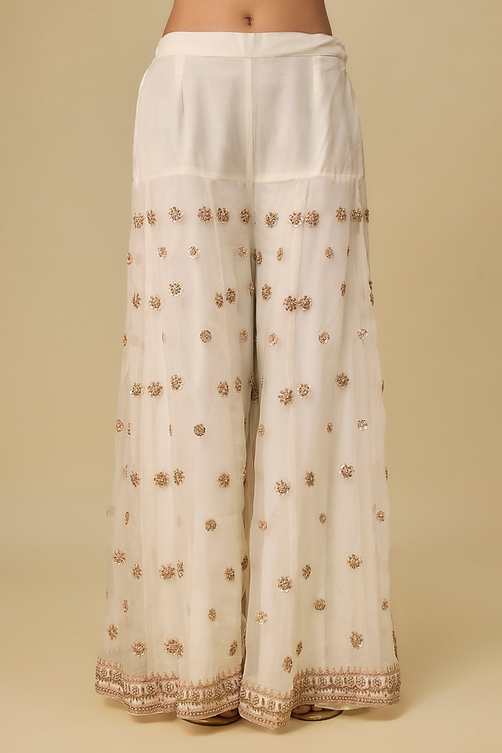 Ivory Silk Organza Bridal Sharara Set by Sheetal Batra at Pernia's Pop Up Shop