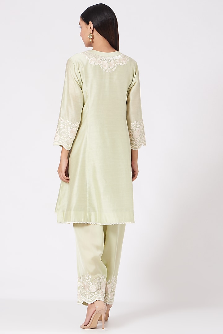 Mint Green Gota Embellished Short Kurta Set by Sheetal Batra at Pernia's Pop Up Shop