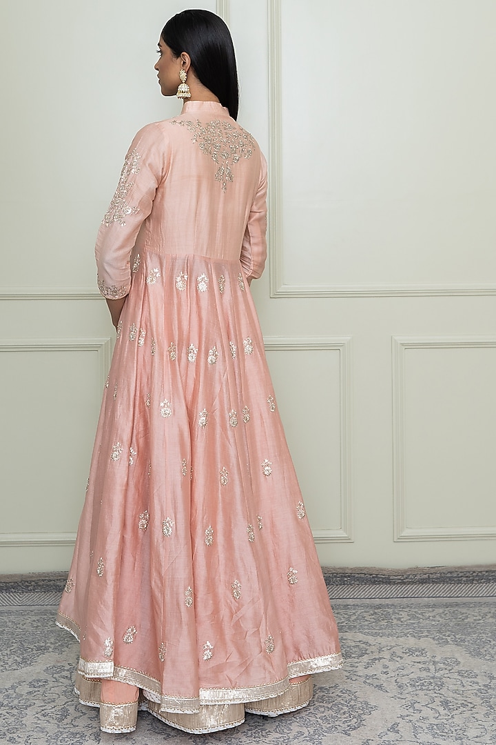 Pearl Pink Pearl Embroidered Wedding Anarkali Set by Sheetal Batra at Pernia's Pop Up Shop