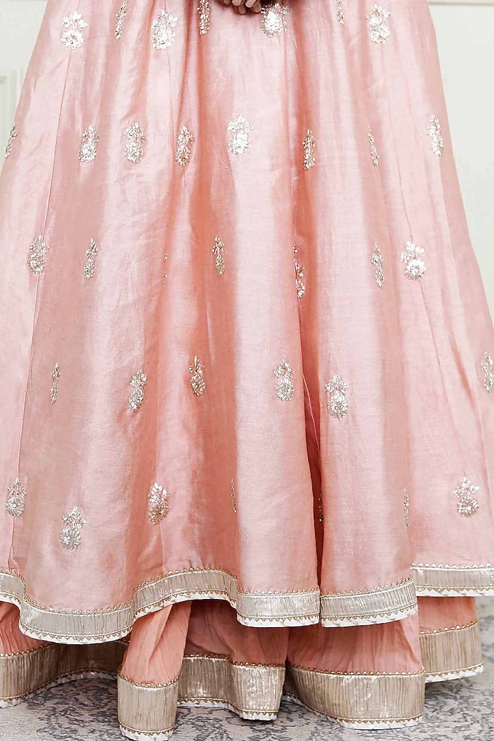 Pearl Pink Pearl Embroidered Wedding Anarkali Set by Sheetal Batra at Pernia's Pop Up Shop