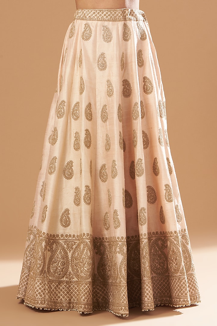 Blush Pink Embroidered Bridal Lehenga Set by Sheetal Batra at Pernia's Pop Up Shop