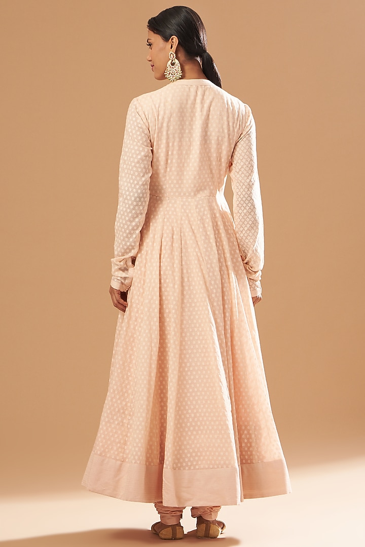 Blush Pink Embroidered Wedding Anarkali Set by Sheetal Batra at Pernia's Pop Up Shop