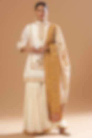 White Embroidered Gharara Set by Sheetal Batra