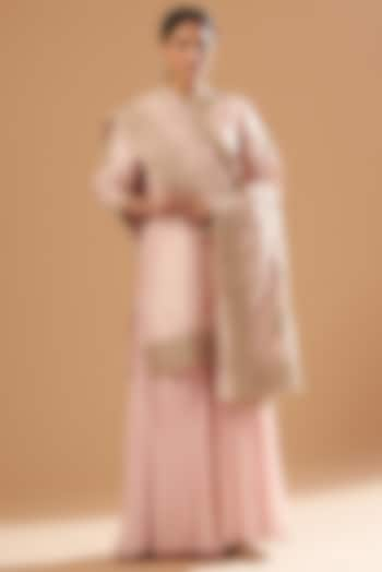 Blush Pink Gharara Set In Raw Silk by Sheetal Batra at Pernia's Pop Up Shop