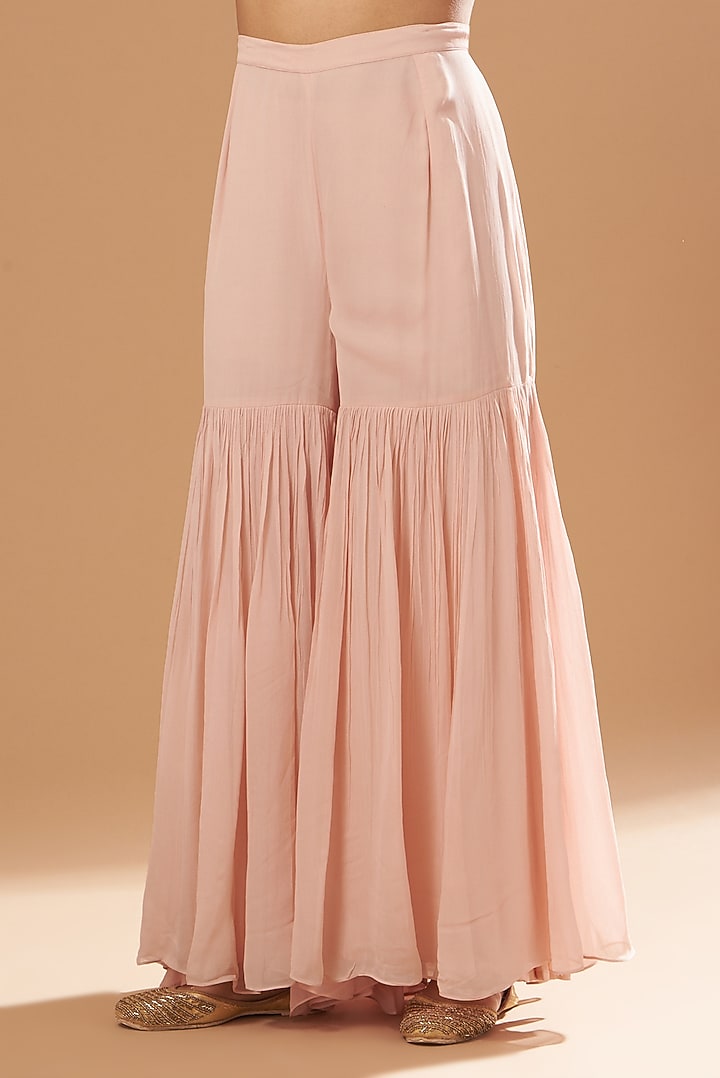 Blush Pink Gharara Set In Raw Silk by Sheetal Batra at Pernia's Pop Up Shop
