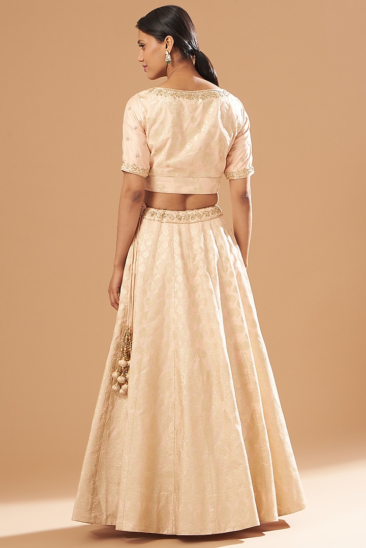Blush Pink Embroidered Wedding Lehenga Set by Sheetal Batra at Pernia's Pop Up Shop