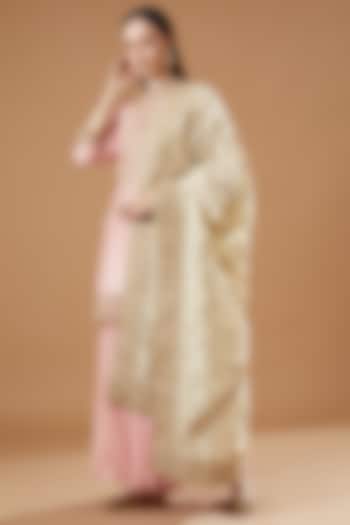 Blush Pink Georgette Gharara Set by Sheetal Batra