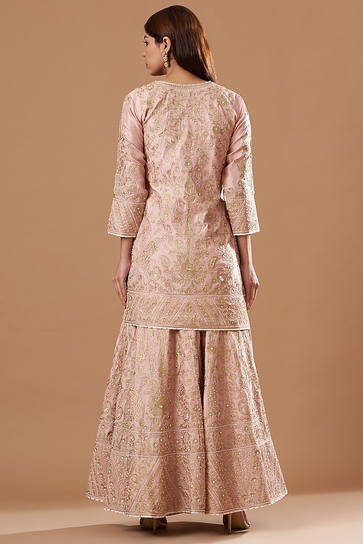 Blush Pink Embroidered Bridal Sharara Set by Sheetal Batra at Pernia's Pop Up Shop