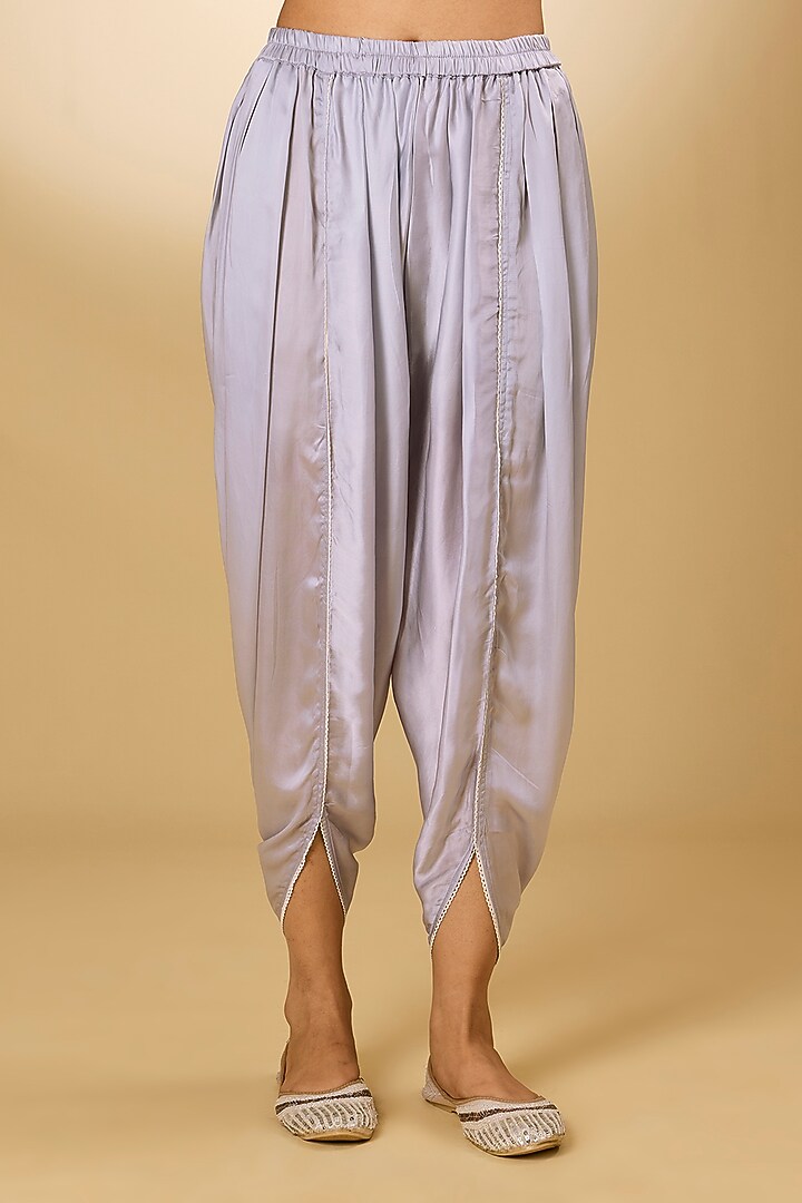 Blue Pure Silk Chanderi Tilla Embroidered Kurta Set For Girls by Sheetal Batra - Kids at Pernia's Pop Up Shop
