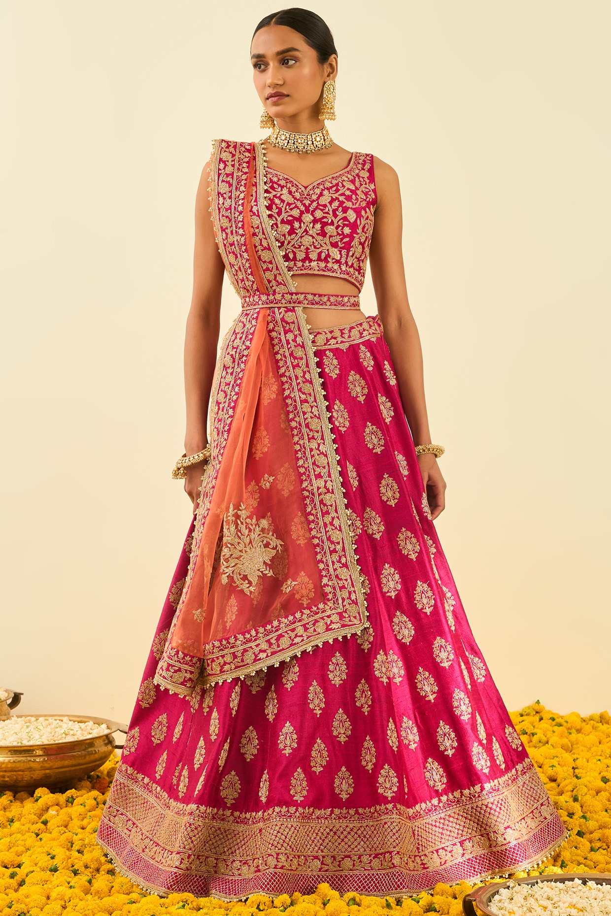 Heavy Designer Pink lehenga Choli at Rs.1450/Piece in surat offer by Jenal  Enterprise
