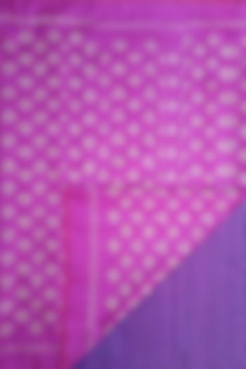 Pink & Purple Handwoven Tie-Dye Saree by Shibaprasad Das