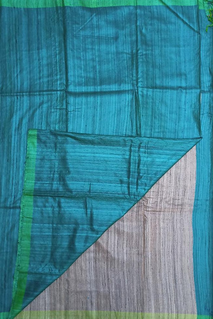 Peacock Green Handwoven Tie-Dye Saree by Shibaprasad Das