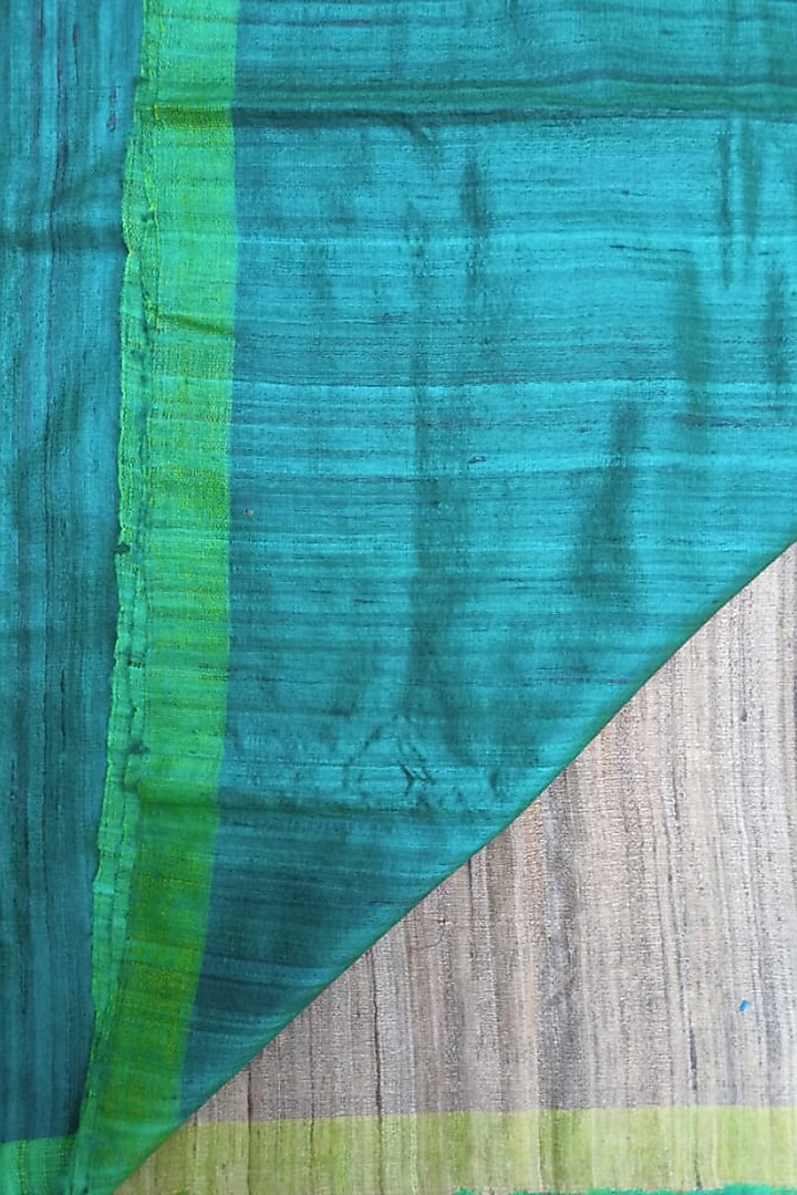 Peacock Green Handwoven Tie-Dye Saree by Shibaprasad Das at Pernia's Pop Up Shop