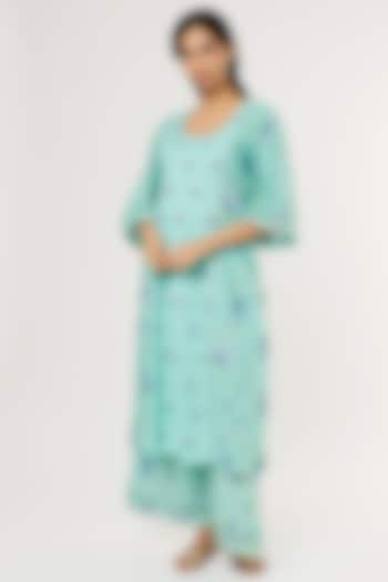 Mint Green Embroidered & Printed Pakistani Kurta Set by Label By Shalini Bhagat at Pernia's Pop Up Shop