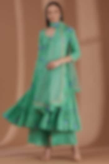 Mint Green Embroidered Anarkali Set by Label By Shalini Bhagat