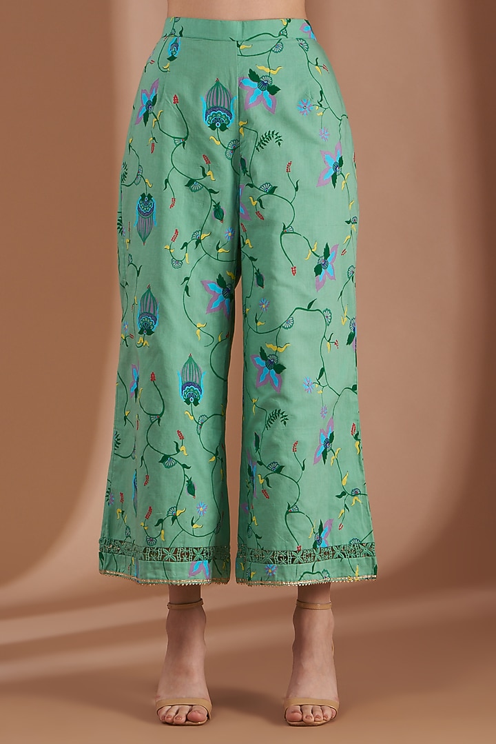 Mint Green Embroidered Kurta Set by Label By Shalini Bhagat at Pernia's Pop Up Shop