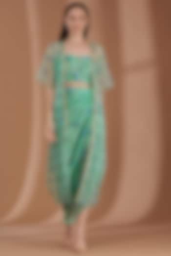 Mint Green Embroidered Skirt Set by Label By Shalini Bhagat