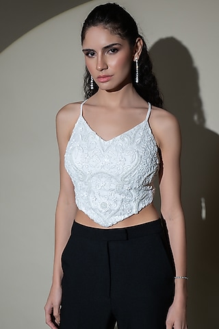 Buy White Corset Top for Women Online from India's Luxury