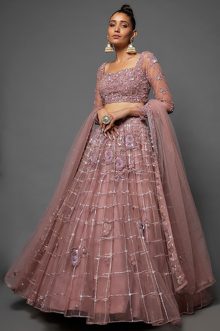 Blush Pink Georgette Embroidered Saree Set Design by Shlok Design at  Pernia's Pop Up Shop 2024